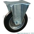 Protempo serie 02-12 bok transportwiel plaatbevestiging stalen gaffel stalen velg standaard zwarte rubberen band 200 mm kogellager 302.206.126.000