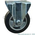 Protempo serie 10-91 bok transportwiel plaatbevestiging stalen gaffel aluminium velg zwarte elastische rubberen band ± 68 shore A 100 mm kogellager 310.106.916.000