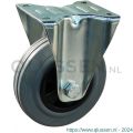 Protempo serie 11-12 bok transportwiel plaatbevestiging stalen gaffel PP velg standaard grijze rubberen band 80 mm glijlager 311.081.126.000