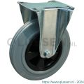 Protempo serie 11-12 bok transportwiel plaatbevestiging stalen gaffel PP velg standaard grijze rubberen band 160 mm rollager 311.162.126.000