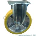 Protempo serie 29-14 bok transportwiel plaatbevestiging stalen gaffel aluminium velg PU band ± 94 shore A 200 mm kogellager 329.206.146.050