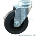 Protempo serie 01-51 zwenk apparatenwiel boutgat stalen gaffel PP velg standaard zwarte rubberen band 100 mm rollager 401.102.510.000