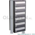 Allux Hive set postkast staal verzinkt gepoedercoat 1-breed 6-hoog op statief antraciet 40030065_1x6s