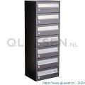 Allux Hive set postkast staal verzinkt gepoedercoat 1-breed 7-hoog antraciet 40030065_1x7