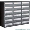 Allux Hive set postkast staal verzinkt gepoedercoat 3-breed 6-hoog antraciet 40030065_3x6