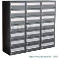 Allux Hive set postkast staal verzinkt gepoedercoat 3-breed 7-hoog antraciet 40030065_3x7