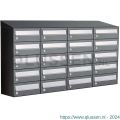 Allux Hive set postkast staal verzinkt gepoedercoat 4-breed 5-hoog met dak antraciet 40030065_4x5d