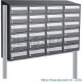 Allux Hive set postkast staal verzinkt gepoedercoat 4-breed 6-hoog met dak op statief antraciet 40030065_4x6ds