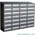 Allux Hive set postkast staal verzinkt gepoedercoat 4-breed 7-hoog met dak antraciet 40030065_4x7d