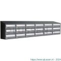 Allux Hive set postkast staal verzinkt gepoedercoat 6-breed 3-hoog met dak antraciet 40030065_6x3d