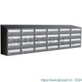 Allux Hive set postkast staal verzinkt gepoedercoat 6-breed 4-hoog met dak antraciet 40030065_6x4d