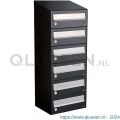 Allux Hive set postkast staal verzinkt gepoedercoat 1-breed 6-hoog met dak zwart 40030070_1x6d