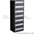 Allux Hive set postkast staal verzinkt gepoedercoat 1-breed 7-hoog zwart 40030070_1x7