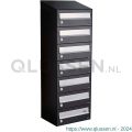 Allux Hive set postkast staal verzinkt gepoedercoat 1-breed 7-hoog met dak zwart 40030070_1x7d