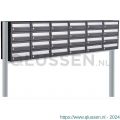 Allux Hive set postkast staal verzinkt gepoedercoat 6-breed 4-hoog op statief zwart 40030070_6x4s