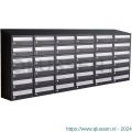 Allux Hive set postkast staal verzinkt gepoedercoat 6-breed 6-hoog met dak zwart 40030070_6x6d