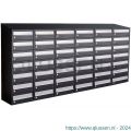 Allux Hive set postkast staal verzinkt gepoedercoat 6-breed 7-hoog met dak zwart 40030070_6x7d