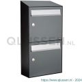 Allux Flow set postkast staal verzinkt gepoedercoat 2-hoog met dak antraciet 40040065_1x2d