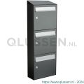 Allux Flow postkast 3-hoog met dak antraciet 40040065_1x3D