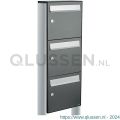 Allux Flow set postkast staal verzinkt gepoedercoat 3-hoog op statief antraciet 40040065_1x3s