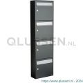 Allux Flow set postkast staal verzinkt gepoedercoat 4-hoog antraciet 40040065_1x4