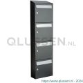 Allux Flow set postkast staal verzinkt gepoedercoat 4-hoog met dak antraciet 40040065_1x4d