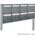 Allux Flow set postkast staal verzinkt gepoedercoat 4-breed 2-hoog op statief antraciet 40040065_4x2s