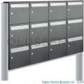 Allux Flow set postkast staal verzinkt gepoedercoat 4-breed 3-hoog op statief antraciet 40040065_4x3s