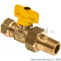 Bonfix gaskogelkraan 22 mm knel x 3/4 inch koppeling buitendraad 50615