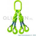 Deltalock Grade 100 hijsketting 4-sprong 10 mm x 2 m klephaak en inkorthaak WLL gebaseerd op 0-45 graden YE.10.4SKI.10.020