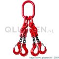 Deltalock Grade 80 hijsketting 4-sprong 10 mm x 2 m met inkort en klephaken WLL gebaseerd op 0-45 graden YE.8.4SKI.10.020