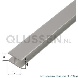 GAH Alberts H-profiel zelfklevend aluminium zilver 12,9x24x1,5 mm 1 m 030647