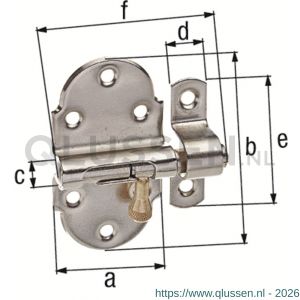GAH Alberts profielgrendel met messing knop veer 40x75 mm 128944