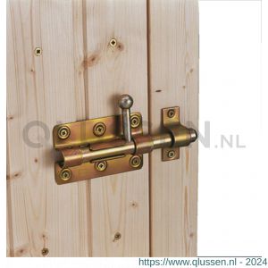 GAH Alberts hangslot bout-sluitgrendel geel verzinkt met tegenstuk 99/140 mm 129026