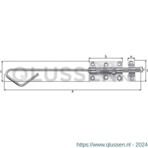 GAH Alberts bout-stanggrendel geel verzinkt tegenstuk 16x400 mm 129156