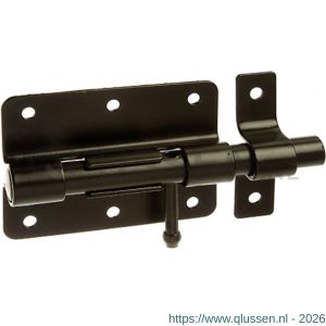 GAH Alberts boutgrendel geel verzinkt zwart PVC coating 80x116 mm 137007