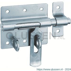 GAH Alberts hangslot bout-sluitgrendel blauw verzinkt met tegenstuk 70x100 mm 137076