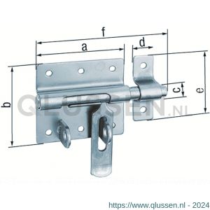 GAH Alberts hangslot bout-sluitgrendel verzinkt zwart coating 95x135 mm 137335