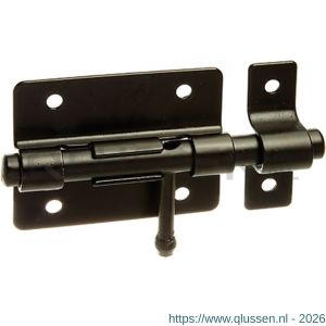 GAH Alberts boutgrendel geel verzinkt zwart PVC coating 70x100 mm 137281