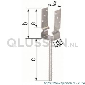 GAH Alberts U-paalhouder rib type 751 verzinkt 91x150 mm 208523