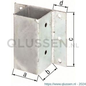 GAH Alberts paalhouder L-U stenen-muren verzinkt 71x71 mm 208721