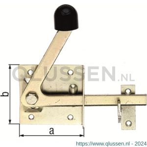 GAH Alberts tuindeurgrendel met pal geel verzinkt 80x80 mm 210328