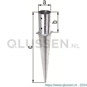 GAH Alberts inslag-paalvoet voor rondhout verzinkt 81x600 mm 211387