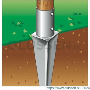 GAH Alberts inslag-paalvoet voor rondhout verzinkt 81x600 mm 211387