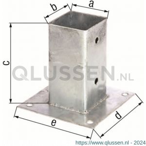 GAH Alberts opschroefbare voetplaat verzinkt 71x71 mm 211615