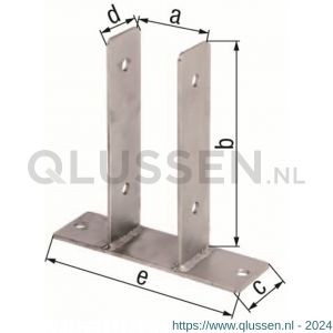 GAH Alberts U-paalhouder type 345 RVS 91x200 mm 212919