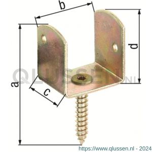 GAH Alberts vlechtschermsteun houder U-vorm geel verzinkt 83x38 mm 213374