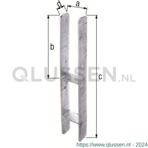 GAH Alberts H-paalhouders type 365 verzinkt 91x600x5 mm 213824