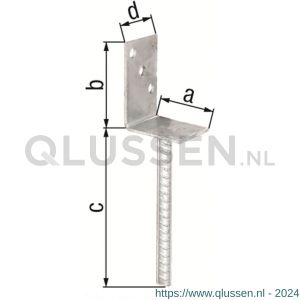 GAH Alberts L-paalhouder type 326 verzinkt 80 mm 213954