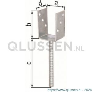 GAH Alberts U-paalhouder rib type 327 verzinkt 75x104 mm 214241